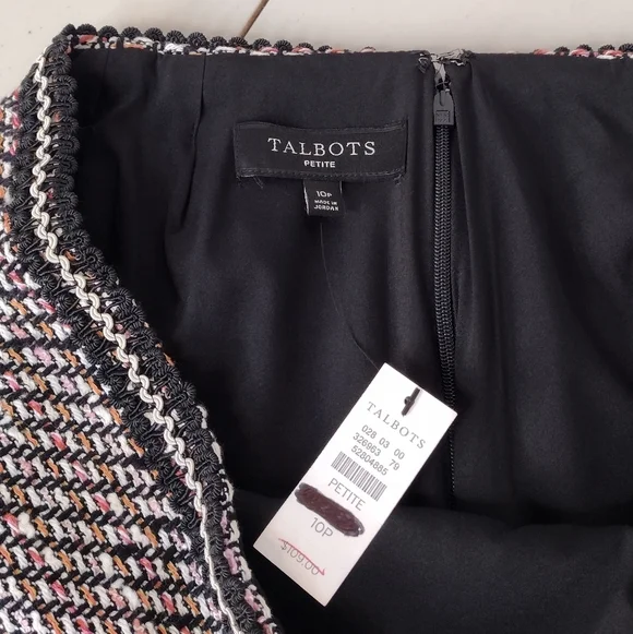 NWT Talbots Petite Women's Back Zipper Ombre Tweed Pencil Business Office Skirt - Picture 12 of 16